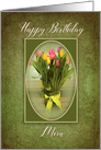 Birthday, Mother, Vase of Tulips card