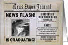 Graduation Party Invitation, News Paper Journal, Photo & Date Insert card