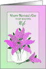 Mother’s Day, Wife, Lilacs in Vase, Dreamy Graphic Bouquet of Flowers card