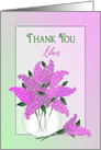 Thank You, Lilacs in Vase, Blank, Dreamy Graphic Bouquet of Flowers card