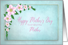 Mother’s Day, MY Mother, Pink Apple blossoms on Blue card