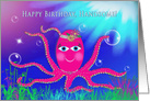 Birthday, Handsome, Sassy Hot Pink Octopus in Ocean, Humor card