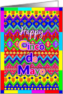 Cinco de Mayo, Festive with Vivid Colors and Mexican Patterns card