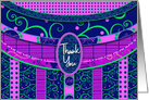 Thank You Purple/Navy Patterns card