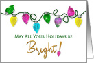 Christmas,Happy Holidays, String of Bright Lights card