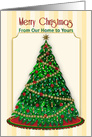 Christmas, Our Home to Yours, Heavily Decorated Tree with 3D effects card