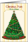 Christmas, Party Invitation, Heavily Decorated Tree with 3D effects card