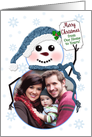 Christmas, Photo Insert, Snowman with Sign, From Our Home to Yours card