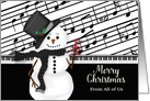 Christmas,From All of Us, Music, Snowman, Business card