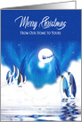 Christmas,From Our Home to Yours,Penguins, Artic Lights Santa,Reindeer card