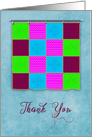 Thank You, Wall Hanging Patchwork Quilt, Colorful Blank Inside card