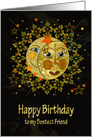 Birthday,BFF, Friend, Sun, Moon and Stars to me, Abstract Sun/Moon card