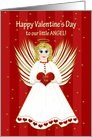 Valentine’s Day, To Our Little Angel, Sweet Angel Holding Red Heart card