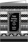 Birthday, Mother, Black and White Layers of Different Patterns card