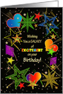 Birthday, Vivid Bright Colors in Abstract Galaxy card