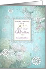 Birthday 30th, Party Invitation, Elegance/Flowers/Butterflies, Name card