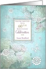 Birthday 60th, Party Invitation, Elegance/Flowers/Butterflies, Name card