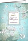 Birthday 90th, Party Invitation, Elegance/Flowers/Butterflies, Name card