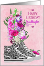 Birthday, granddaughter, Stylish High-Top Sneakers/Flowers card