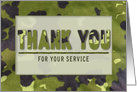 Thank You for Your Service, Army Camouflage, Green Tones card