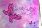 Congratulatons, Graduate, Spread Your Wings & Fly, Purple Butterfly card