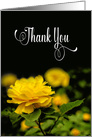 Thank You, Bright Yellow Full Bloom Rose, Blank Inside card