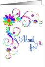 Thank You, Blank, Vivid Colors, Flowers, Tropical Bird card