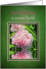 Birthday, Someone Special, Large Garden Pink Peony Flower card