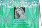 Graduation Invitation, Female, Photo/Name Insert, Chandelier, Drape card