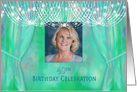 40th Birthday Invitation, Female, Photo Insert, Chandelier, Drape card