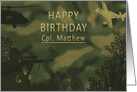 Camo Military Custom Card Birthday, Cpl.Matthew card