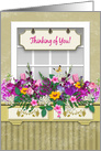 Thinking of You, Window Box With Colorful Flowers, Blank Inside card