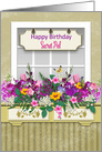 Birthday, Secret Pal, Window Box With Colorful Flowers, card