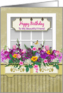 Birthday, Friend, Window Box With Colorful Flowers, card