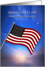 Patriotic USA, Armed Forces Day, American Flag at Twilight card