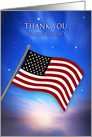 Patriotic USA Thank You For Your Service American Flag at Twilight card