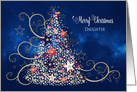 Patriotic Christmas Tree, Daughter, Stars/Stripes Decorations card
