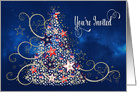 Patriotic Christmas Tree, Invitation, Stars/Stripes Decorations card