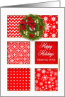 Business From All of Us Happy Holidays Door in Red & White and Wreath card