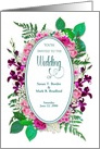 Wedding Invitation Oval Surrounded by Flowers, Personzlize front card