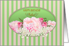 Birthday, Mother, Delicate and Beautiful Pink Peony Flowers and roses card