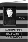 Graduation Celebration Invitation, Sleek Shades of Gray Stripes, Photo card