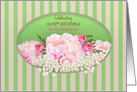 90th Birthday Party Invitation,Delicate Peonies & Roses, Insert Name card
