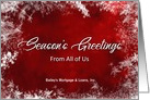 Season’s Greetings,From all of Us, Business, Red, White Snowflakes card