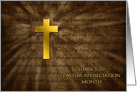 Pastor Appreciation Month John 3:16 Cross Sun-rays card