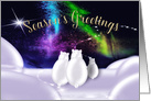 Christmas, Season’s Greetings, Polar Bears and Northern Lights card