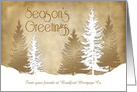 Business Christmas, Season’s Greetings, Name Insert, Trees & Snow card