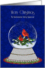 Christmas Red Cardinal Snow Globe, Someone Special card