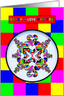 Valentine’s Day, Abstract Kaleidosope Pattern, Crazy In Love With You card