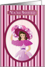 You’re Invited, Old Fashion Lady in Huge Floral Hat card